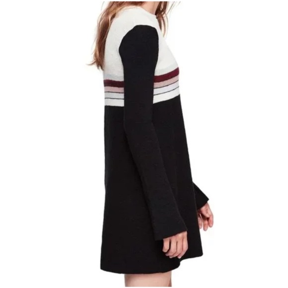 H19 Free People Colorblock‎ Sweater Dress Mini Dress Black Striped neutral boho - Picture 2 of 7